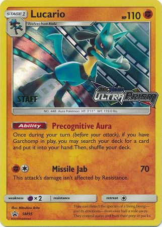 Lucario (SM95) (Staff Prerelease Promo) [Sun & Moon: Black Star Promos] | Game Master's Emporium (The New GME)