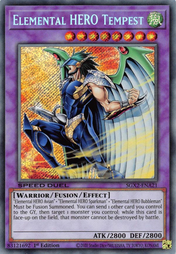 Elemental HERO Tempest [SGX2-ENA21] Secret Rare | Game Master's Emporium (The New GME)
