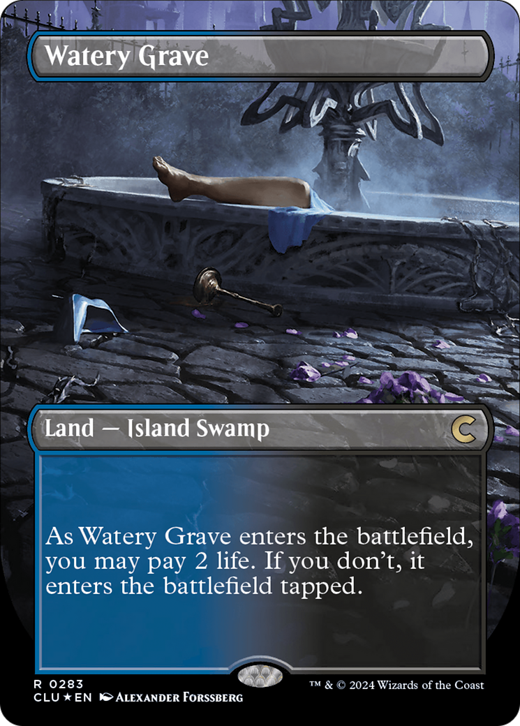 Watery Grave (Borderless) [Ravnica: Clue Edition] | Game Master's Emporium (The New GME)