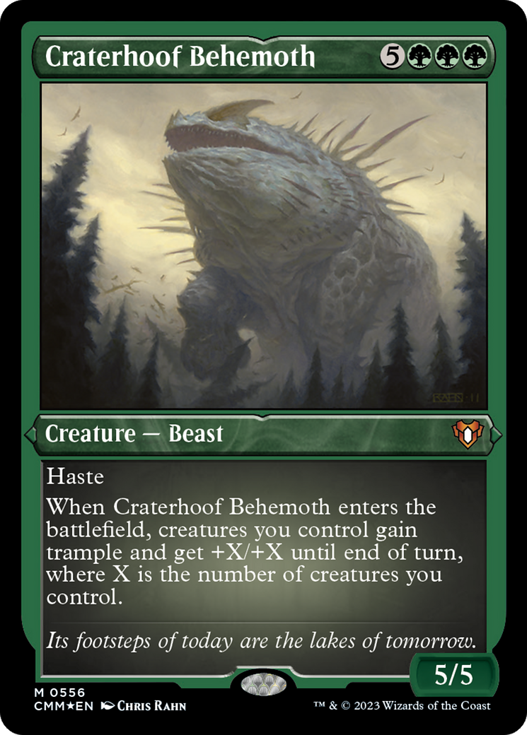 Craterhoof Behemoth (Foil Etched) [Commander Masters] | Game Master's Emporium (The New GME)