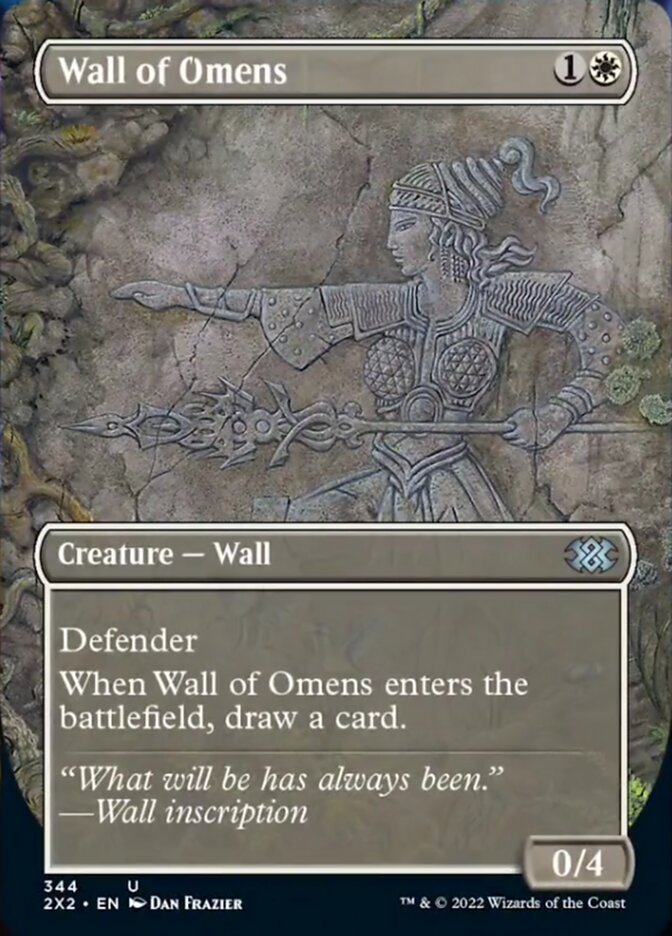 Wall of Omens (Borderless Alternate Art) [Double Masters 2022] | Game Master's Emporium (The New GME)