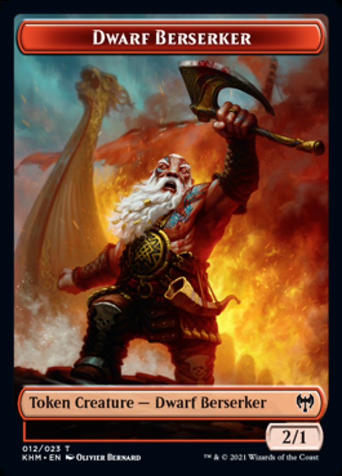 Dwarf Berserker Token [Kaldheim Tokens] | Game Master's Emporium (The New GME)