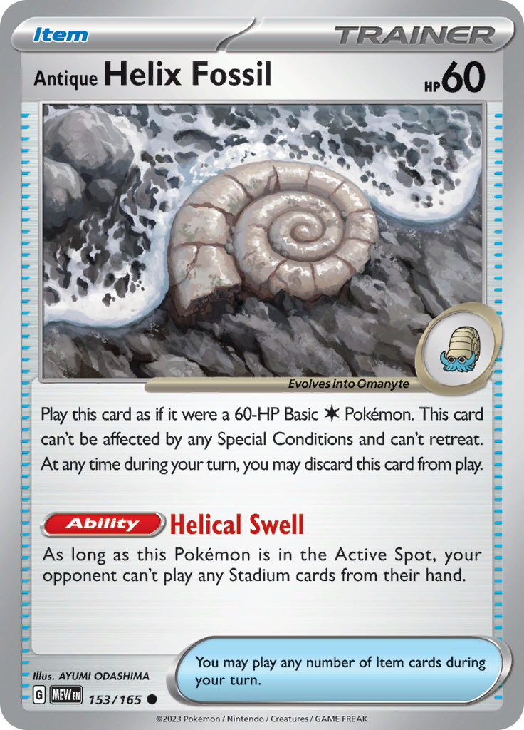 Antique Helix Fossil (153/165) [Scarlet & Violet: 151] | Game Master's Emporium (The New GME)