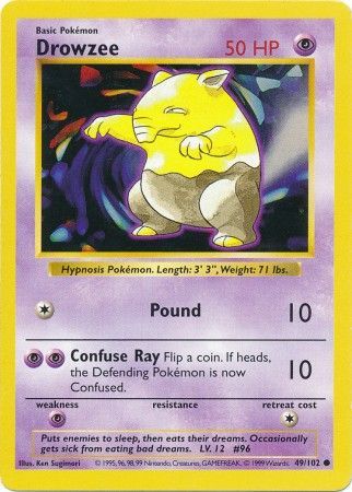 Drowzee (49/102) [Base Set Shadowless Unlimited] | Game Master's Emporium (The New GME)