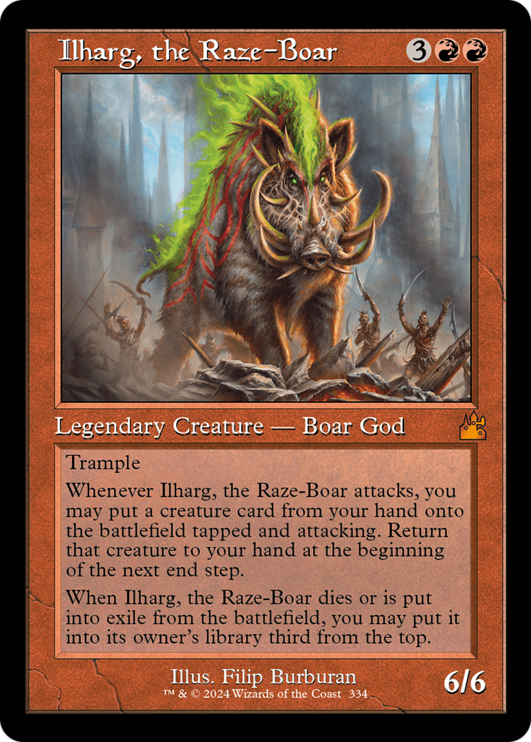 Ilharg, the Raze-Boar (Retro Frame) [Ravnica Remastered] | Game Master's Emporium (The New GME)