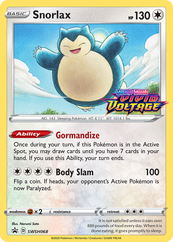 Snorlax (SWSH068) (Prerelease Promo) [Sword & Shield: Black Star Promos] | Game Master's Emporium (The New GME)