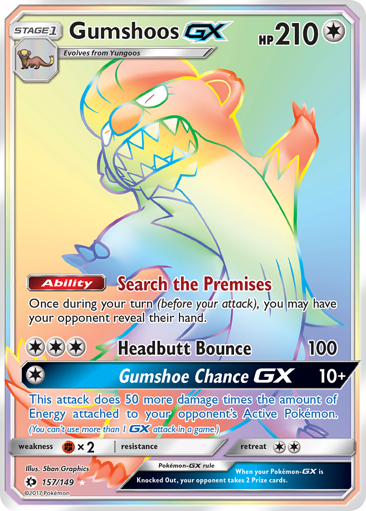 Gumshoos GX (157/149) [Sun & Moon: Base Set] | Game Master's Emporium (The New GME)