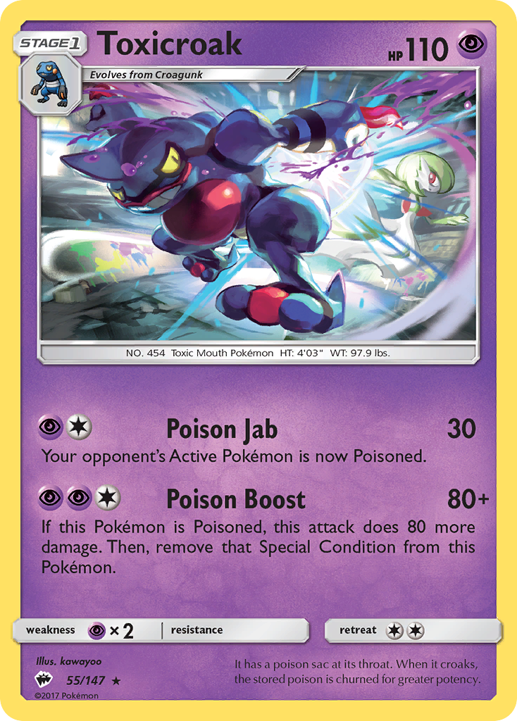 Toxicroak (55/147) [Sun & Moon: Burning Shadows] | Game Master's Emporium (The New GME)