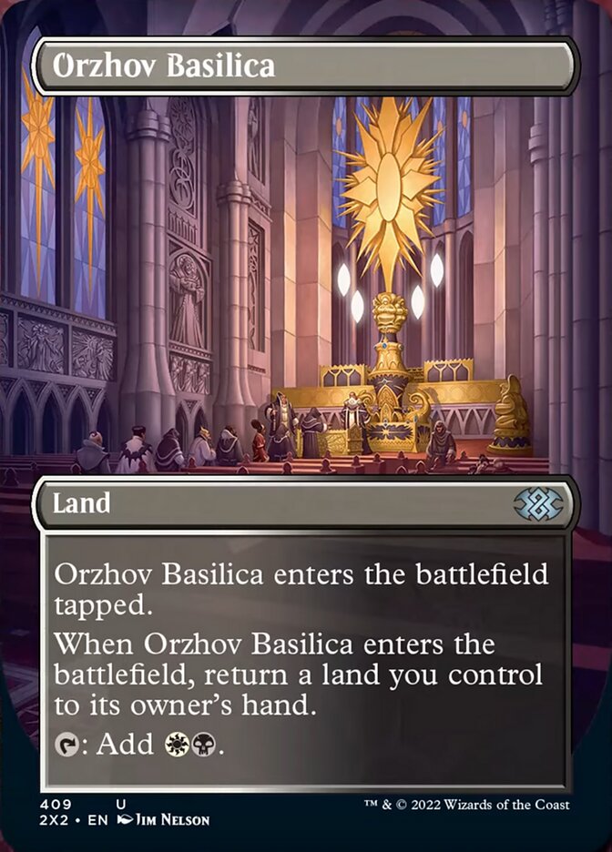 Orzhov Basilica (Borderless Alternate Art) [Double Masters 2022] | Game Master's Emporium (The New GME)