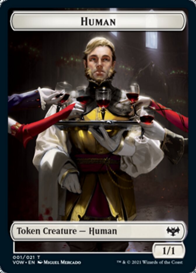 Human (001) // Human Soldier Double-Sided Token [Innistrad: Crimson Vow Tokens] | Game Master's Emporium (The New GME)