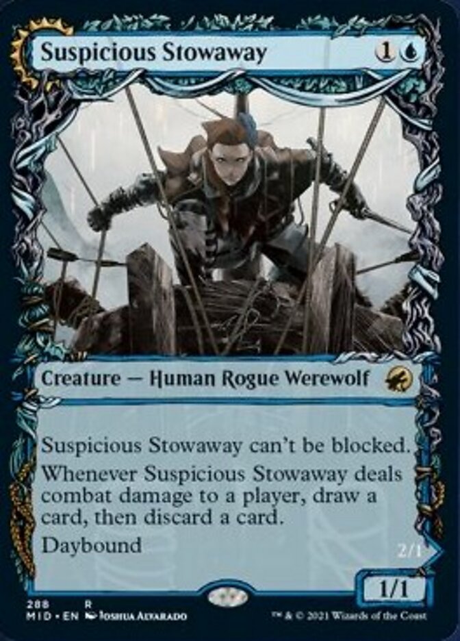 Suspicious Stowaway // Seafaring Werewolf (Showcase Equinox) [Innistrad: Midnight Hunt] | Game Master's Emporium (The New GME)