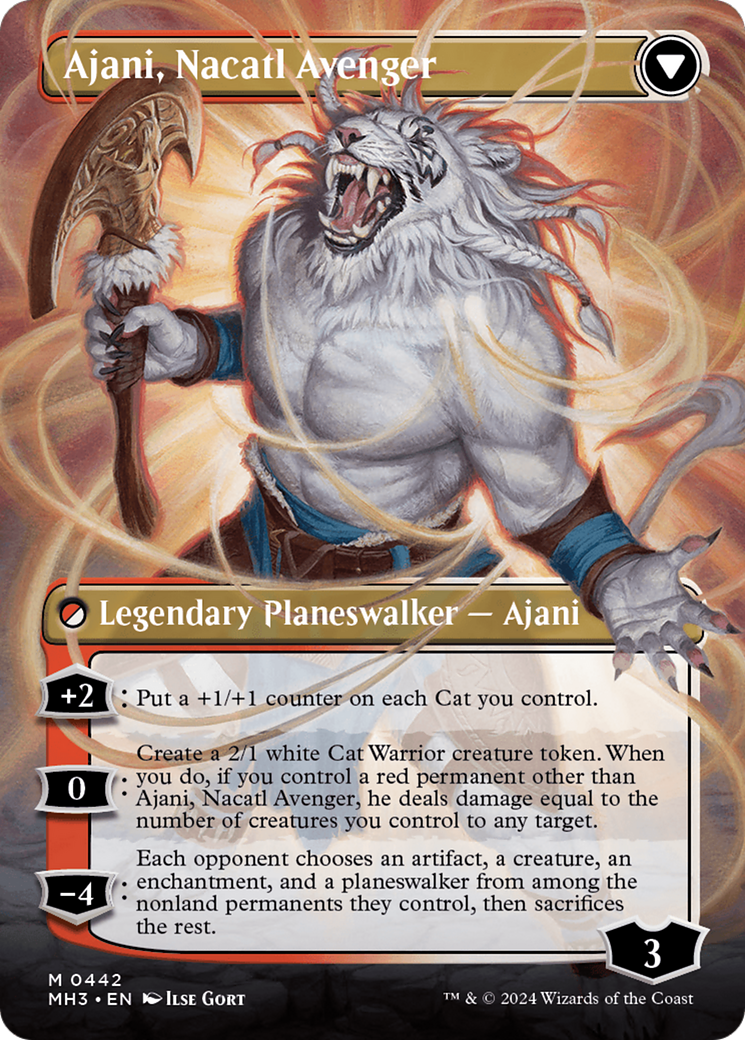 Ajani, Nacatl Pariah // Ajani, Nacatl Avenger (Borderless) [Modern Horizons 3] | Game Master's Emporium (The New GME)