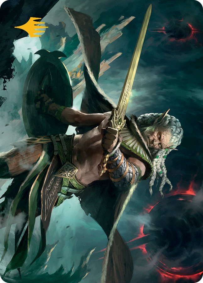 Serpent-Blade Assailant Art Card (40) (Gold-Stamped Signature) [March of the Machine Art Series] | Game Master's Emporium (The New GME)