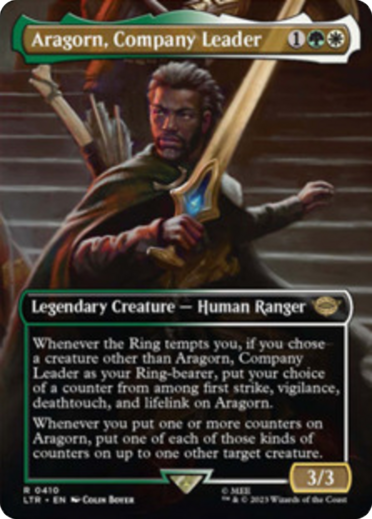 Aragorn, Company Leader (Borderless Alternate Art) [The Lord of the Rings: Tales of Middle-Earth] | Game Master's Emporium (The New GME)