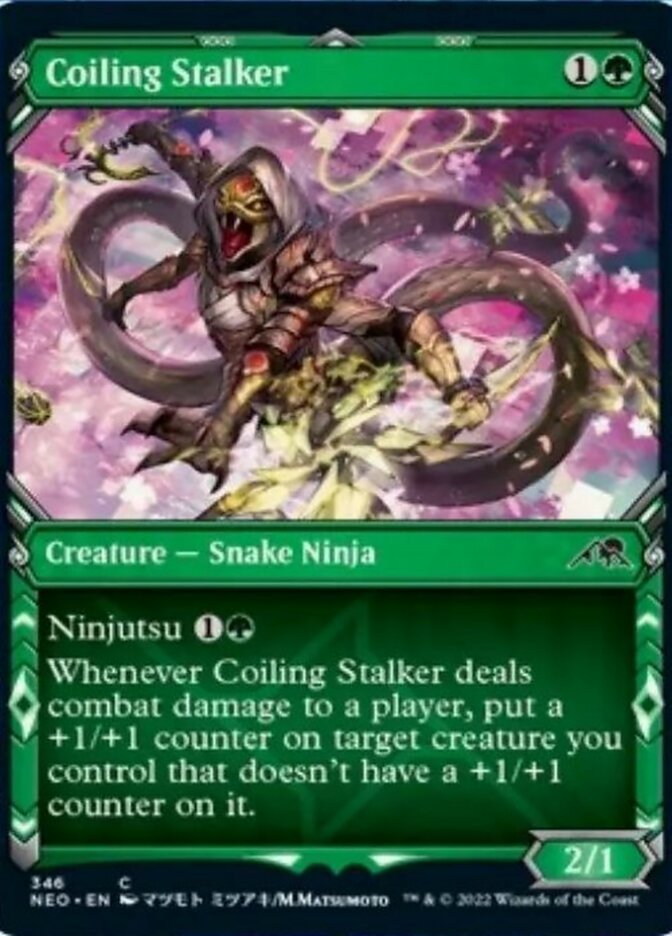 Coiling Stalker (Showcase Ninja) [Kamigawa: Neon Dynasty] | Game Master's Emporium (The New GME)