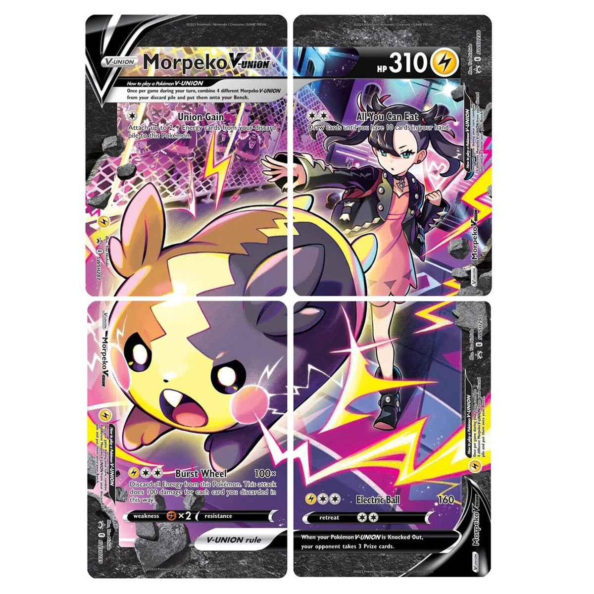 Morpeko V-Union (SWSH287-290) (Set of 4) [Sword & Shield: Black Star Promos] | Game Master's Emporium (The New GME)