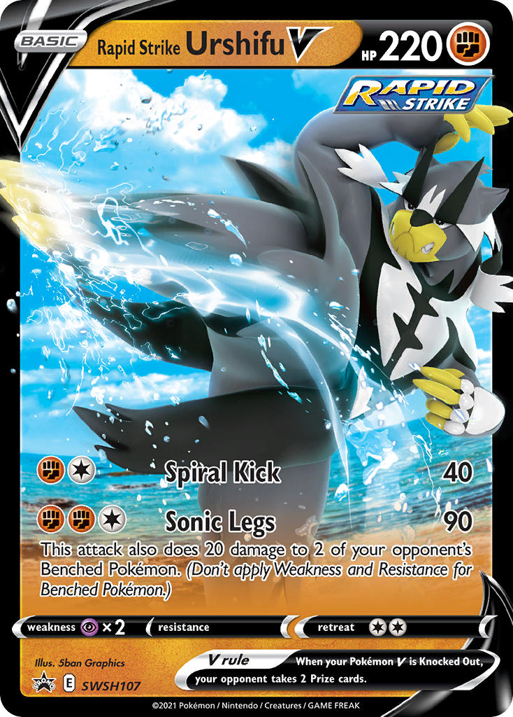 Rapid Strike Urshifu V (SWSH107) (Jumbo Card) [Sword & Shield: Black Star Promos] | Game Master's Emporium (The New GME)