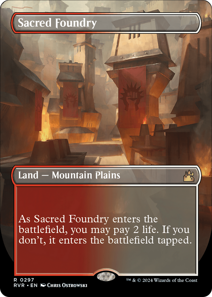 Sacred Foundry (Borderless) [Ravnica Remastered] | Game Master's Emporium (The New GME)