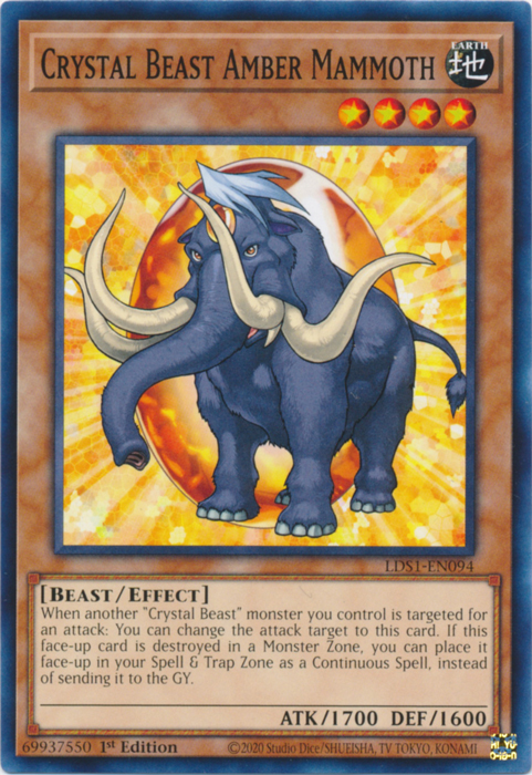 Crystal Beast Amber Mammoth [LDS1-EN094] Common | Game Master's Emporium (The New GME)