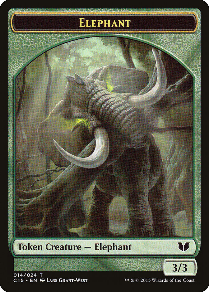 Elephant // Saproling Double-Sided Token [Commander 2015 Tokens] | Game Master's Emporium (The New GME)
