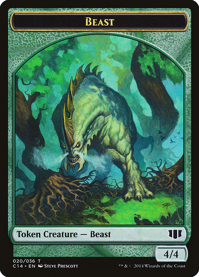 Elf Druid // Beast (020/036) Double-Sided Token [Commander 2014 Tokens] | Game Master's Emporium (The New GME)