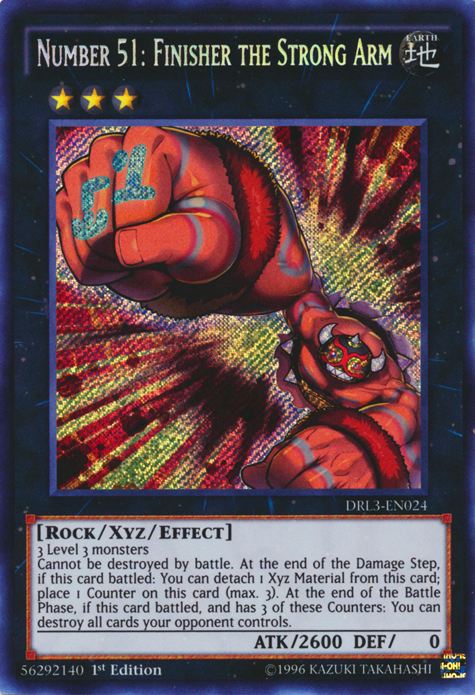 Number 51: Finisher the Strong Arm [DRL3-EN024] Secret Rare | Game Master's Emporium (The New GME)