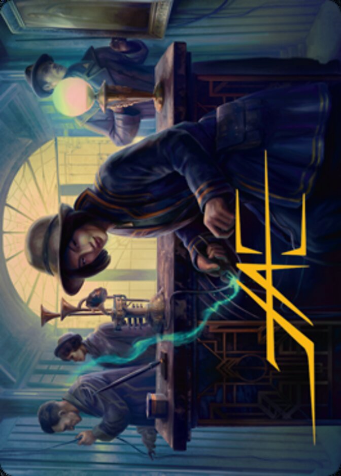 Wiretapping Art Card (Gold-Stamped Signature) [Streets of New Capenna Art Series] | Game Master's Emporium (The New GME)