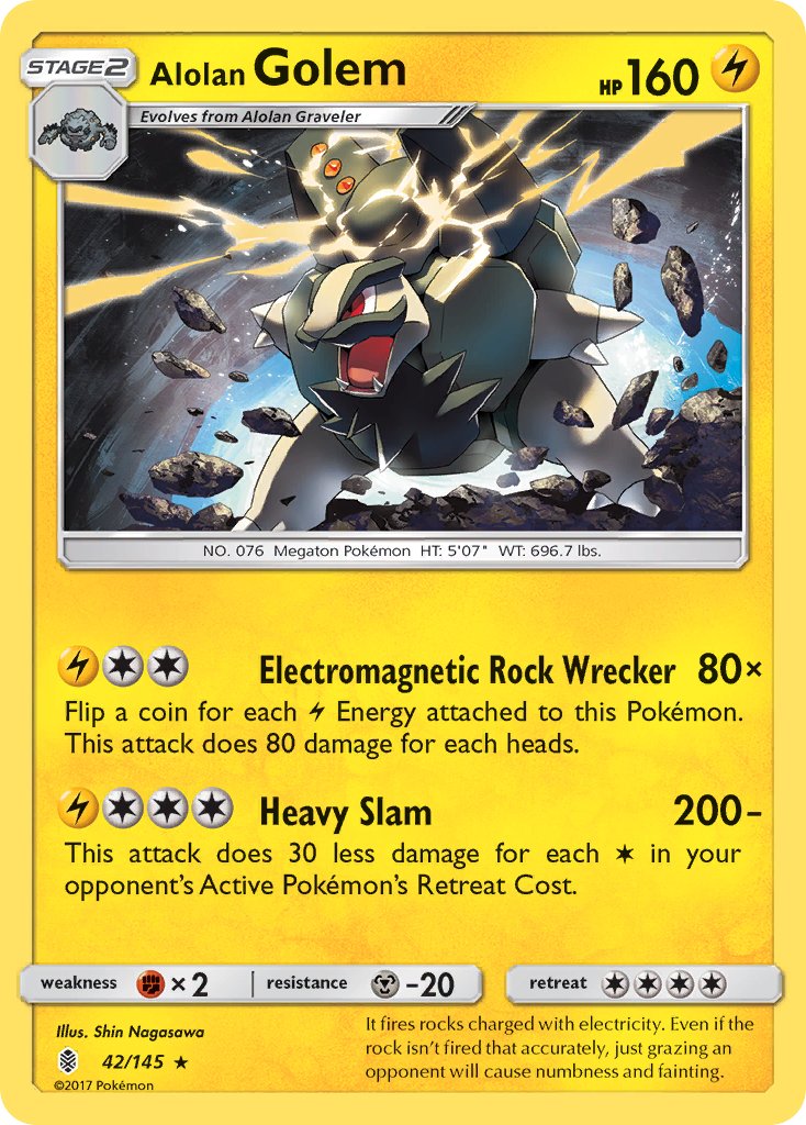 Alolan Golem (42/145) (Cosmos Holo) (Blister Exclusive) [Sun & Moon: Guardians Rising] | Game Master's Emporium (The New GME)