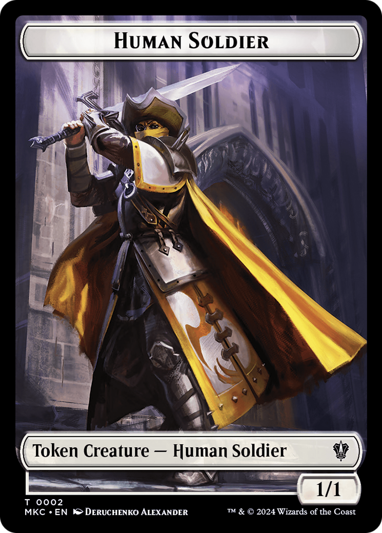 City's Blessing // Human Soldier Double-Sided Token [Murders at Karlov Manor Commander Tokens] | Game Master's Emporium (The New GME)