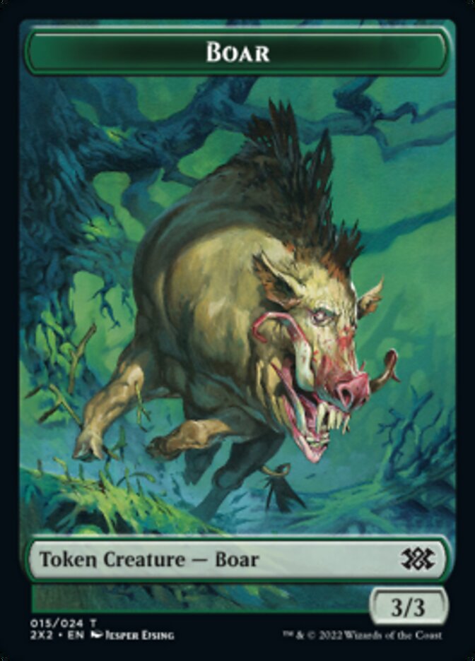 Boar // Soldier Double-Sided Token [Double Masters 2022 Tokens] | Game Master's Emporium (The New GME)