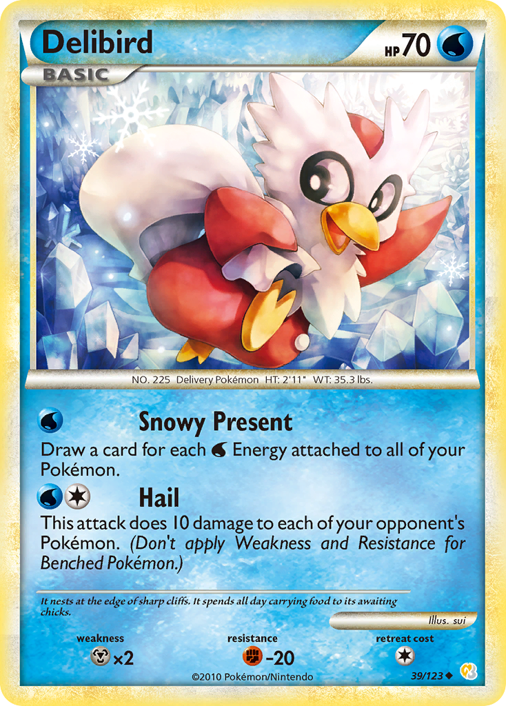 Delibird (39/123) [HeartGold & SoulSilver: Base Set] | Game Master's Emporium (The New GME)