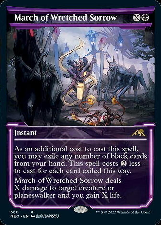 March of Wretched Sorrow (Showcase Soft Glow) [Kamigawa: Neon Dynasty] | Game Master's Emporium (The New GME)