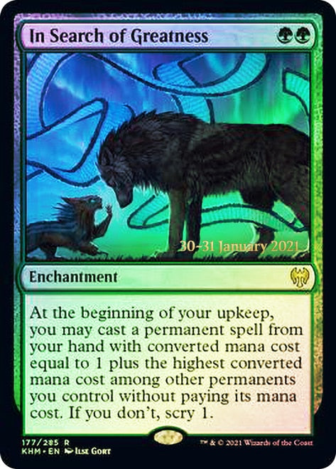 In Search of Greatness [Kaldheim Prerelease Promos] | Game Master's Emporium (The New GME)