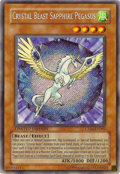 Crystal Beast Sapphire Pegasus [CT04-EN002] Secret Rare | Game Master's Emporium (The New GME)