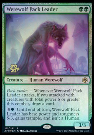 Werewolf Pack Leader [Dungeons & Dragons: Adventures in the Forgotten Realms Prerelease Promos] | Game Master's Emporium (The New GME)