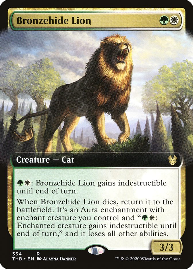 Bronzehide Lion (Extended Art) [Theros Beyond Death] | Game Master's Emporium (The New GME)