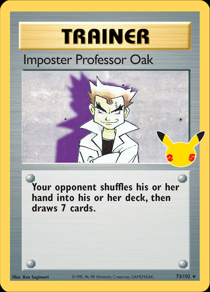 Imposter Professor Oak (73/102) [Celebrations: 25th Anniversary - Classic Collection] | Game Master's Emporium (The New GME)