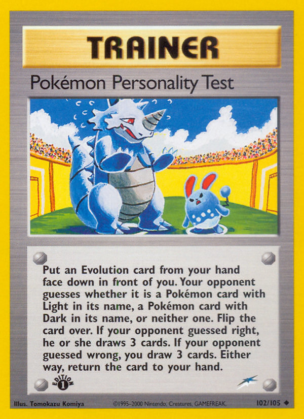 Pokemon Personality Test (102/105) [Neo Destiny 1st Edition] | Game Master's Emporium (The New GME)