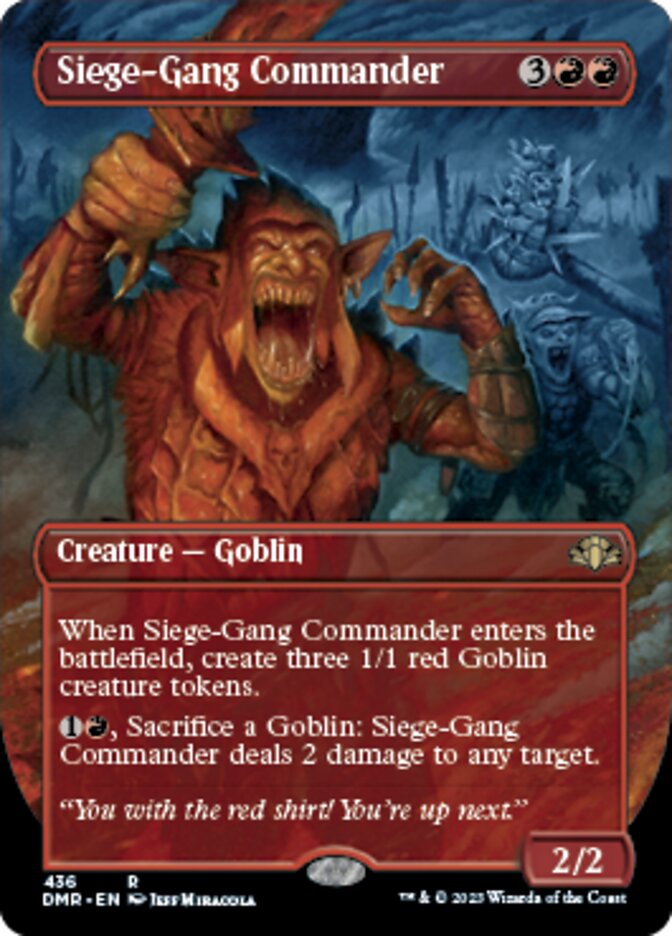 Siege-Gang Commander (Borderless Alternate Art) [Dominaria Remastered] | Game Master's Emporium (The New GME)