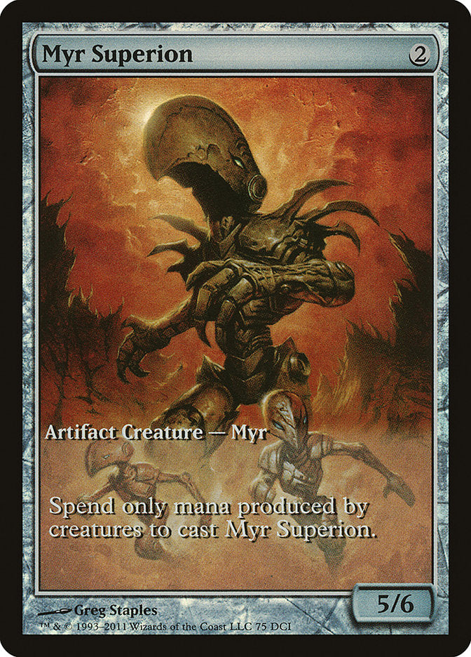 Myr Superion (Game Day) (Extended Art) [New Phyrexia Promos] | Game Master's Emporium (The New GME)
