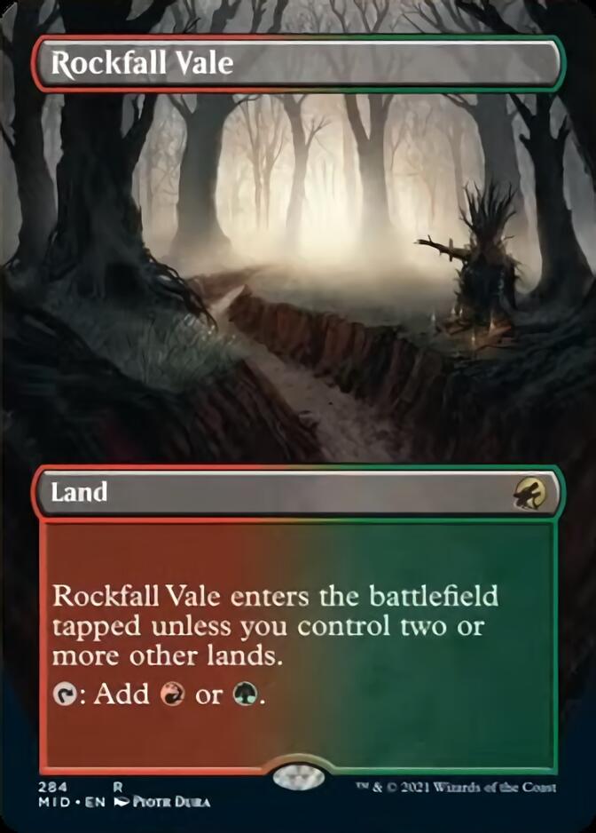 Rockfall Vale (Borderless Alternate Art) [Innistrad: Midnight Hunt] | Game Master's Emporium (The New GME)