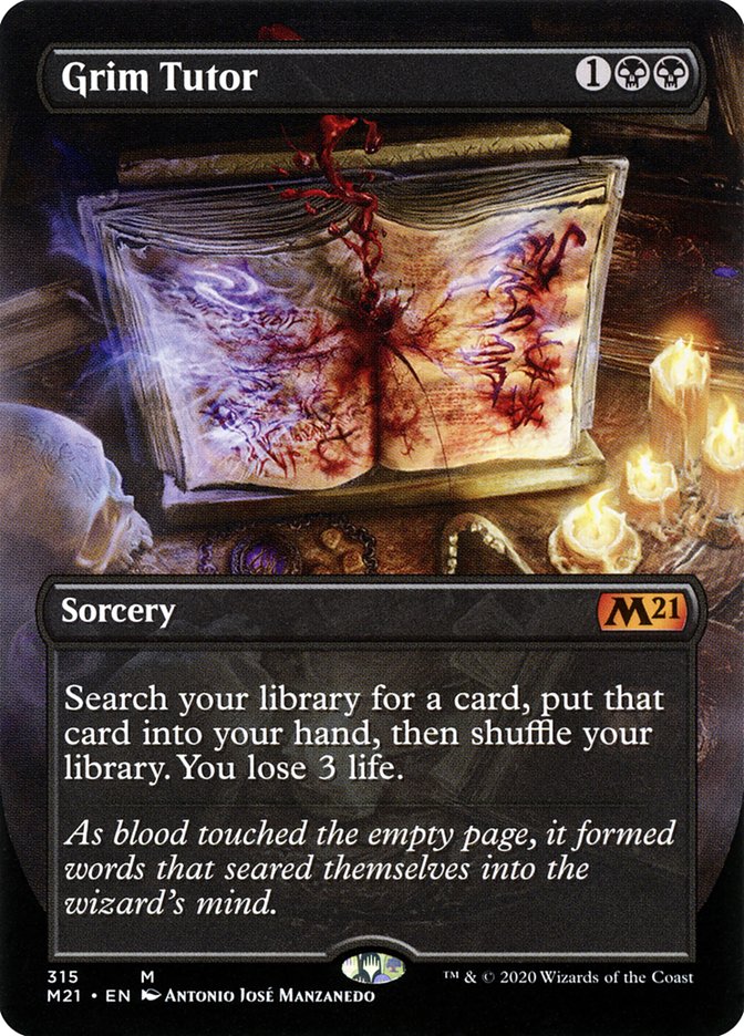 Grim Tutor (Borderless Alternate Art) [Core Set 2021] | Game Master's Emporium (The New GME)