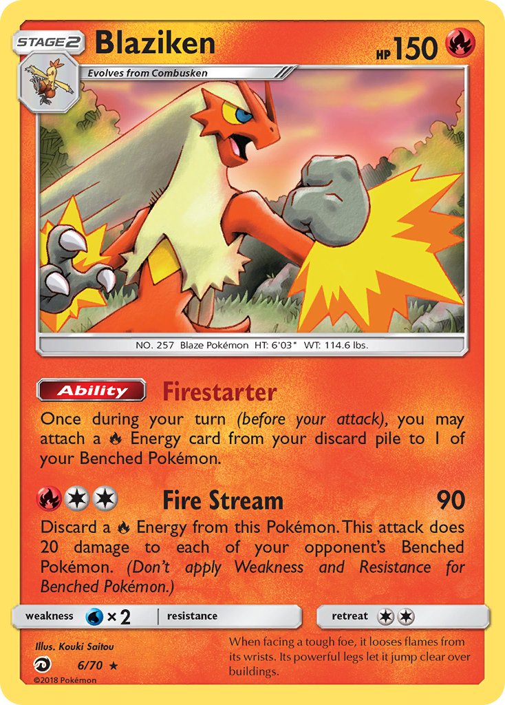 Blaziken (6/70) (Theme Deck Exclusive) [Sun & Moon: Dragon Majesty] | Game Master's Emporium (The New GME)