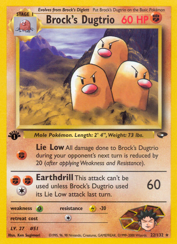 Brock's Dugtrio (22/132) [Gym Challenge 1st Edition] | Game Master's Emporium (The New GME)