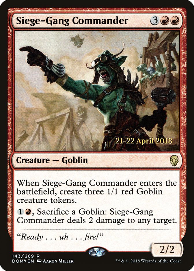 Siege-Gang Commander [Dominaria Prerelease Promos] | Game Master's Emporium (The New GME)