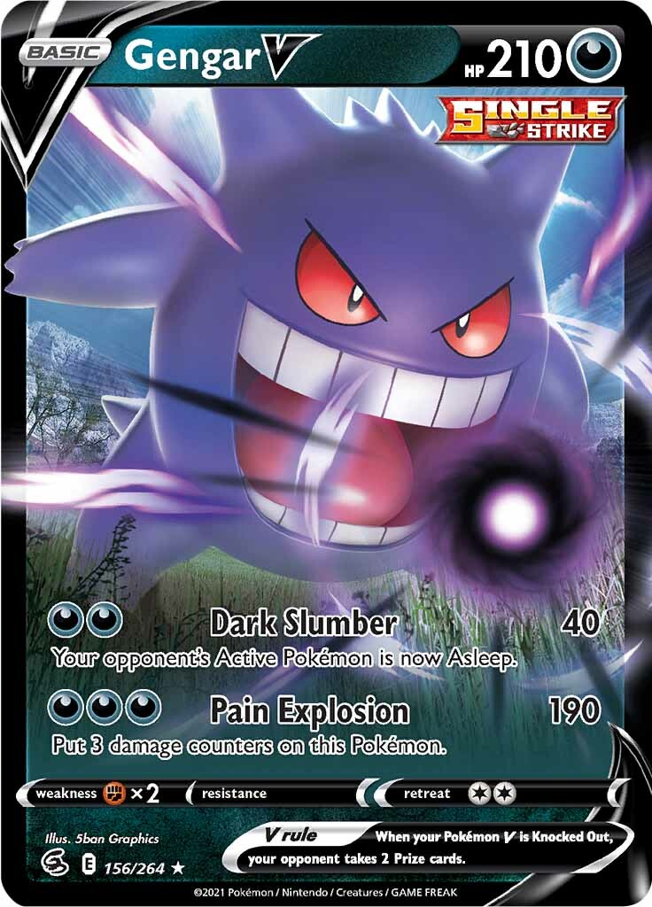 Gengar V (156/264) [Sword & Shield: Fusion Strike] | Game Master's Emporium (The New GME)