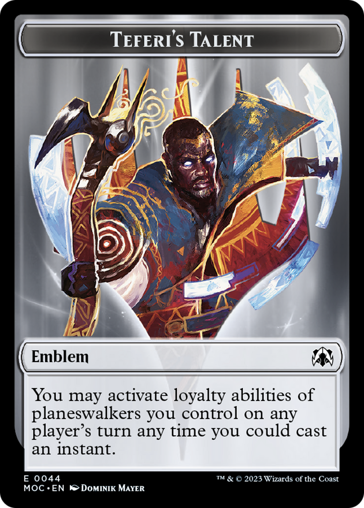 Teferi's Talent Emblem [March of the Machine Commander Tokens] | Game Master's Emporium (The New GME)