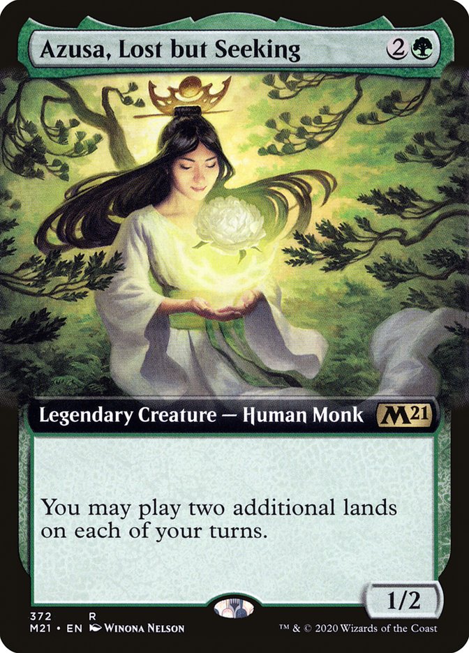Azusa, Lost but Seeking (Extended Art) [Core Set 2021] | Game Master's Emporium (The New GME)