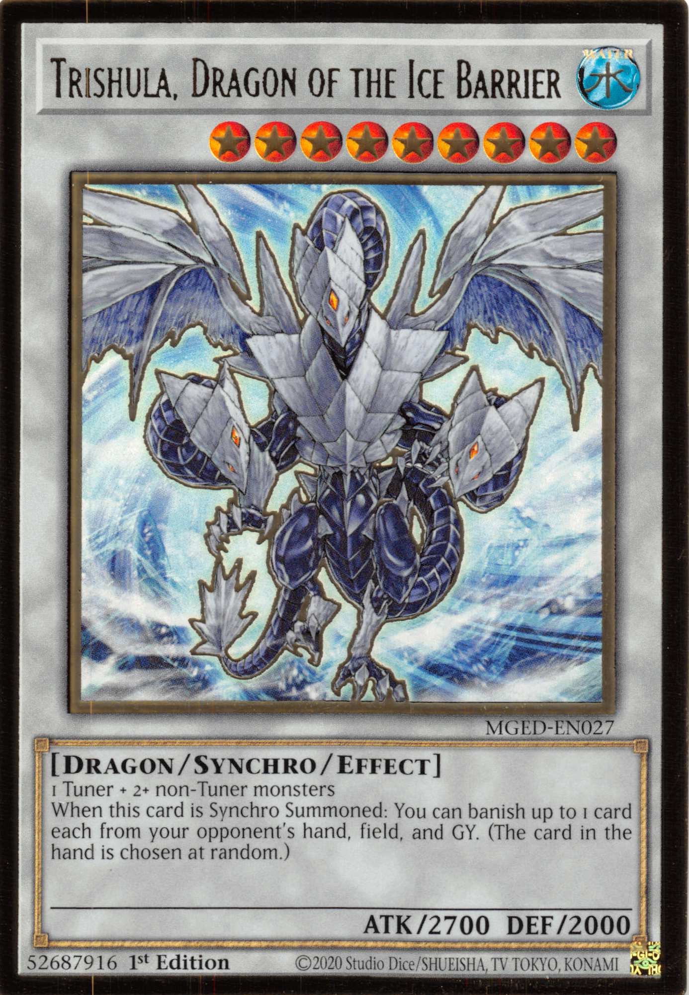 Trishula, Dragon of the Ice Barrier [MGED-EN027] Gold Rare | Game Master's Emporium (The New GME)
