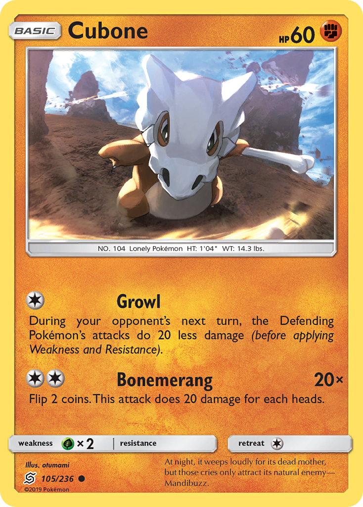 Cubone (105/236) [Sun & Moon: Unified Minds] | Game Master's Emporium (The New GME)